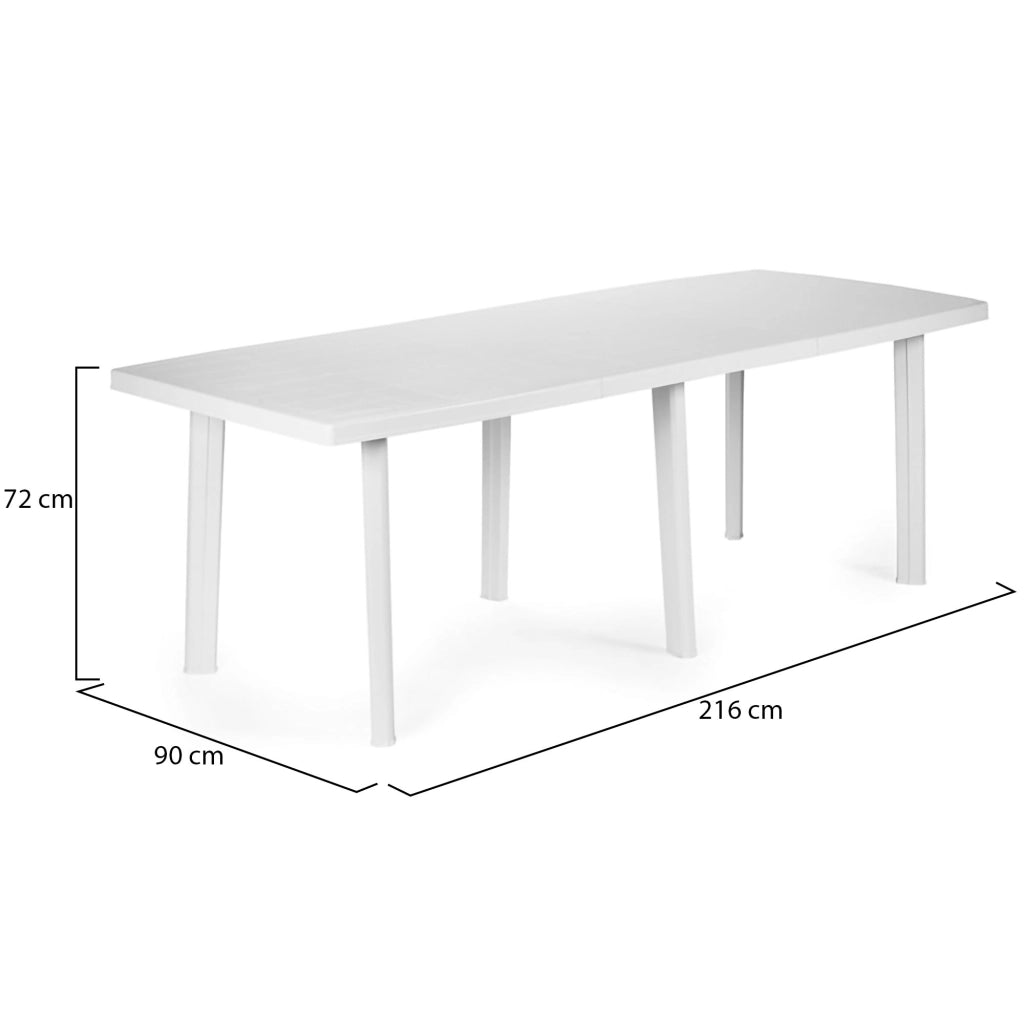 Crossley, Tavolo da Esterno 10 Posti Made in Italy, 216x90x72h cm Bianco