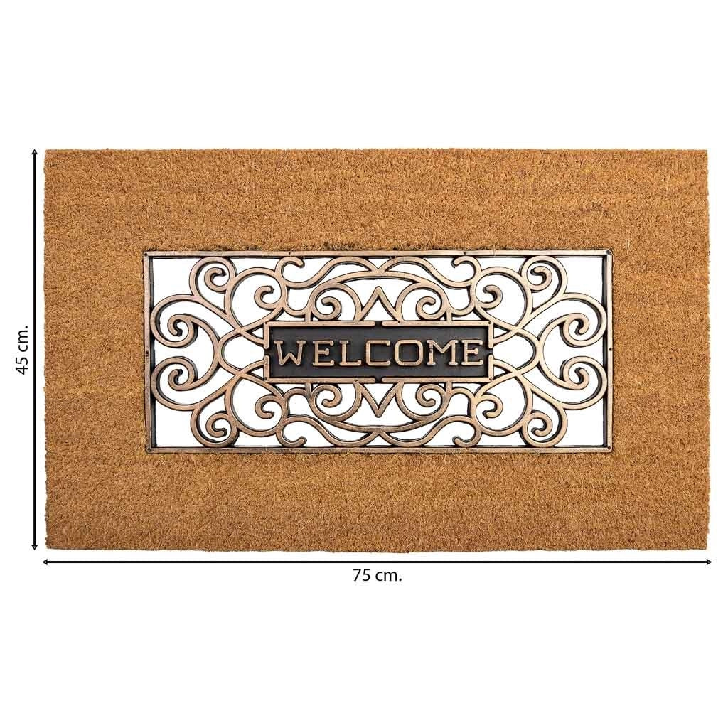 Zerbino PVC e design gomma marrone 45x75