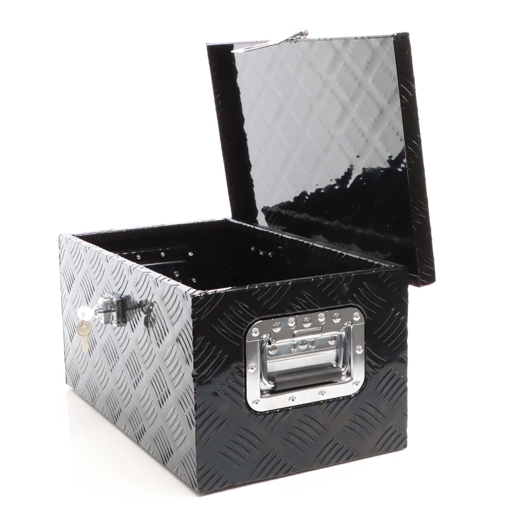 Cassetta portattrezzi in alluminio 50,8x30,5x24cm, nero, con chiave