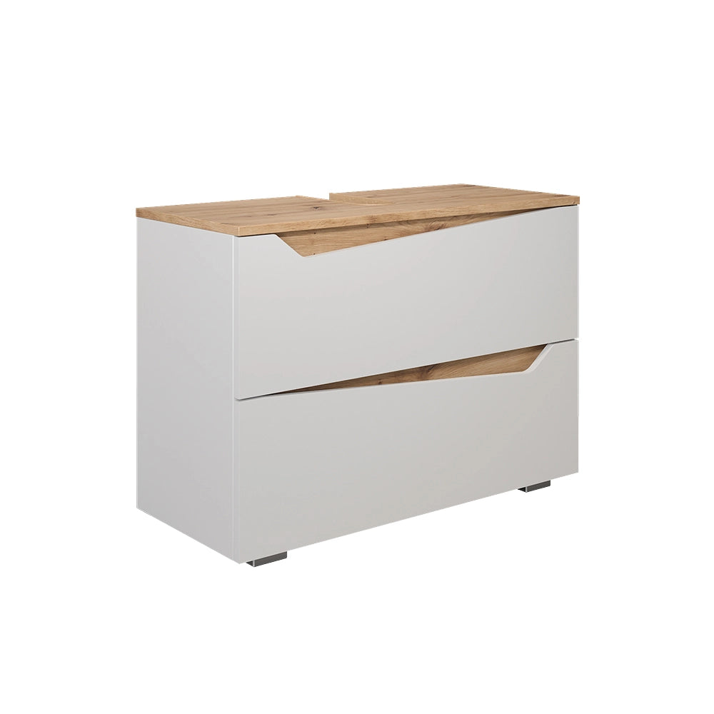 Vicco Mobile sottolavabo per bagno Bianco/Artisan 80 x 57.5 cm con 2 cassetti
