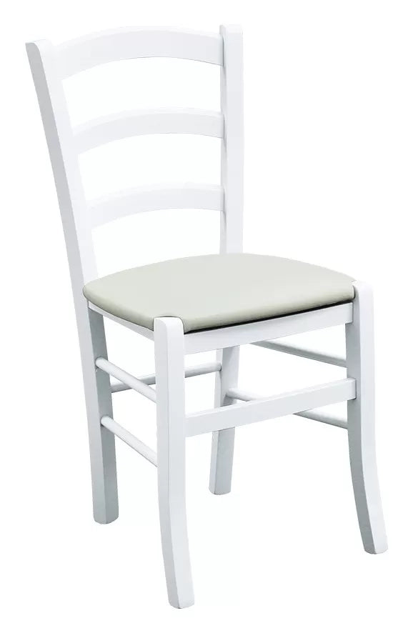 Set 2 sedie legno massello bianco seduta imbottita crema - Mobili 2G