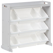 Scaffale con 9 contenitori Cassetti Grigio e Bianco MDF Plastica Unico Camera dei bambini Storage Design Moderno