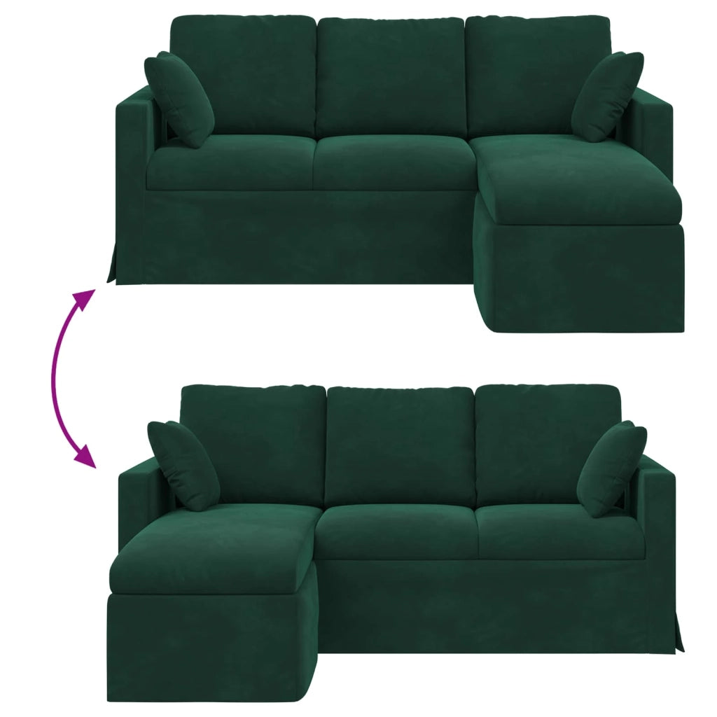 Divano Verde Scuro 178 x 134 x 80 cm Velluto 42024451