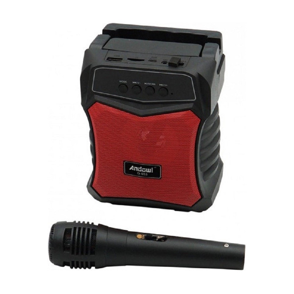 Trade Shop - Altoparlante Bluetooth Portatile Karaoke Con Microfono Cablato Radio 5watt Q-s53 -