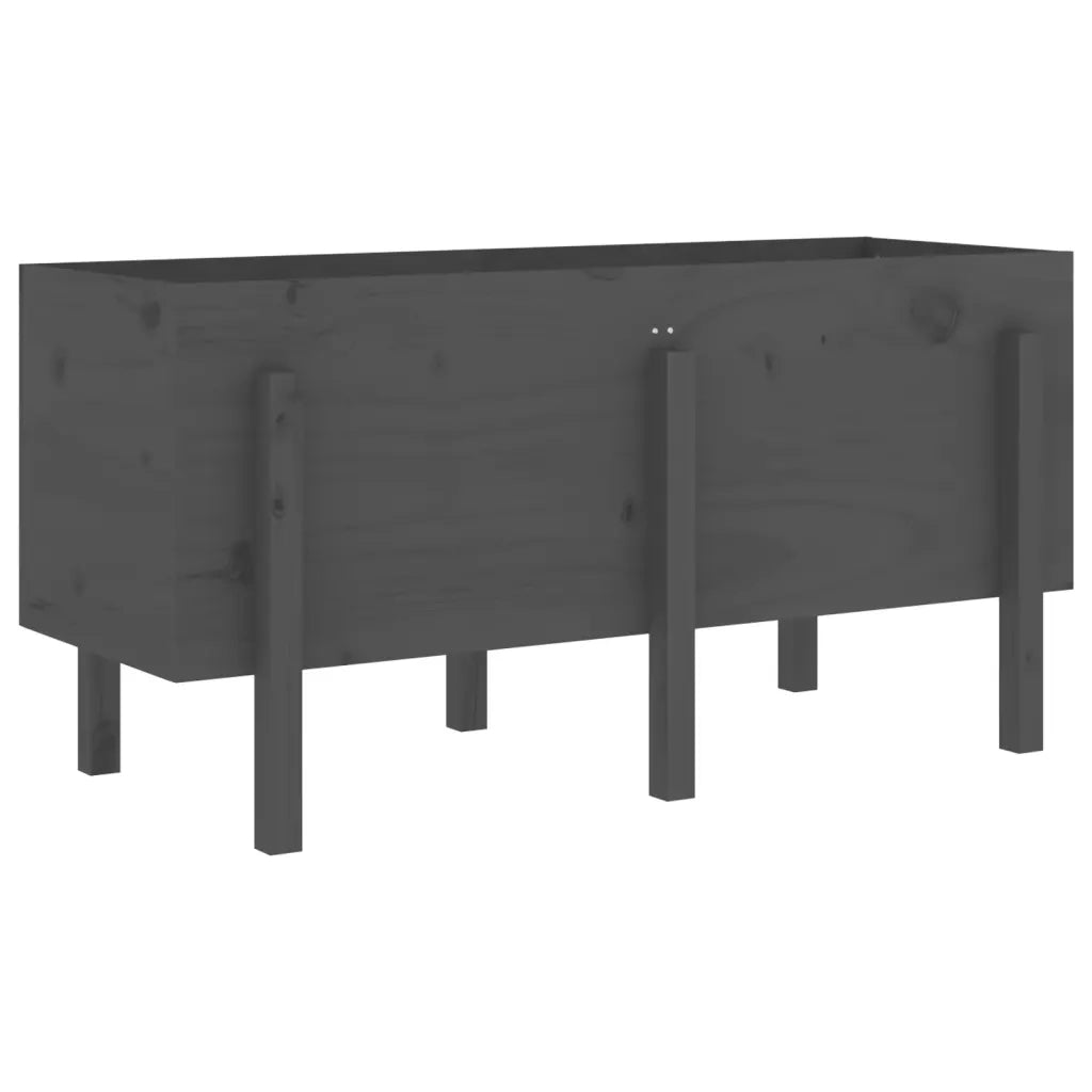 Fioriera Rialzata da Giardino Grigia 121x50x57 cm Massello Pino 825228