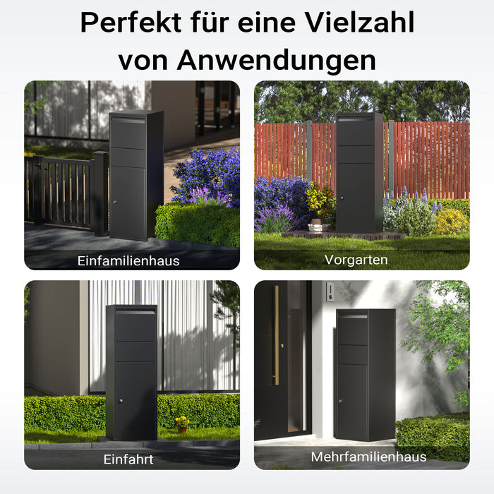 Cassetta postale portapacchi nera per pacchi medi e piccoli Parcel box