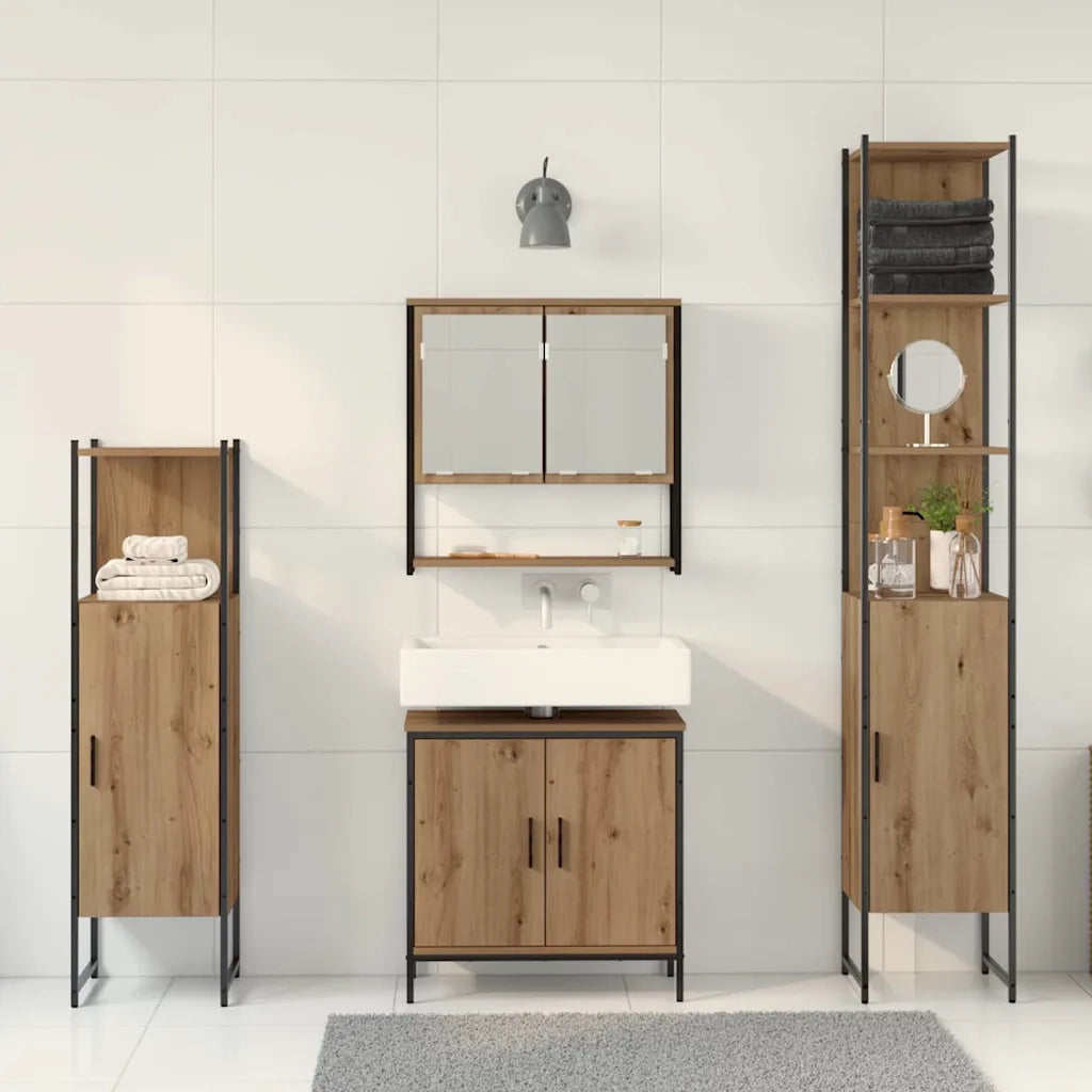 Set di mobili per il bagno 4 pcs Marrone Legno multistrato 3334413