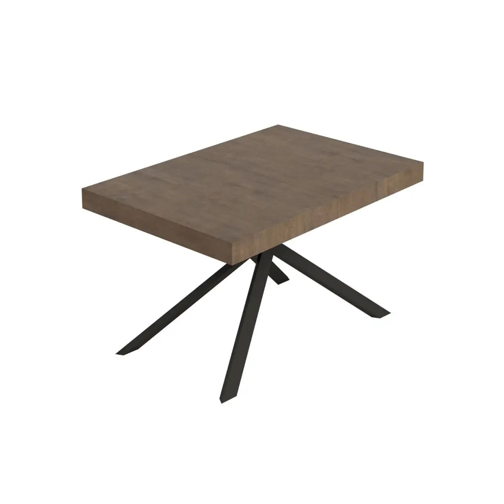 Tavolo allungabile 140/244x90 cm Niket colore noce gambe antracite