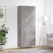 vidaXL Credenza Grigio Sonoma 69,5x34x180 cm in Legno Multistrato