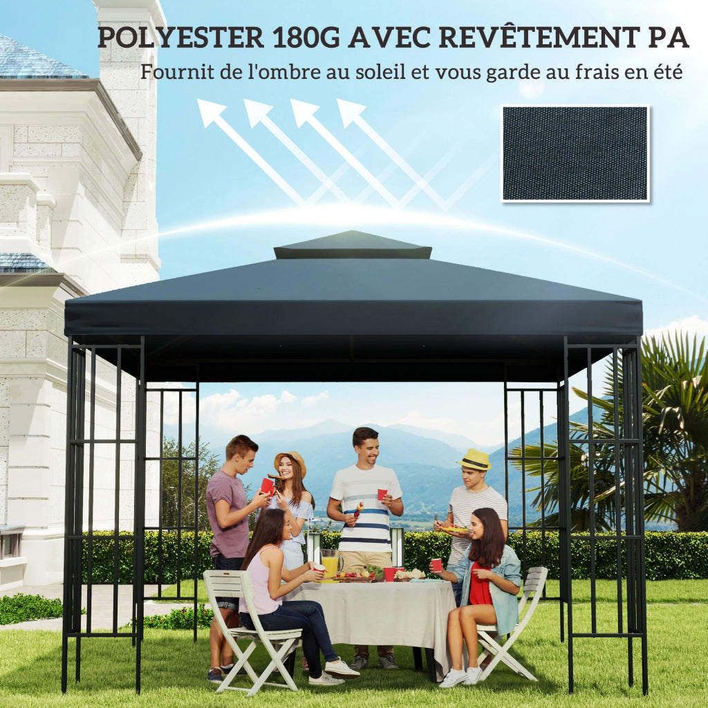Telo di ricambio per gazebo 3x3m ¨C Xylo ¨C Poliestere 180g/m2 grigio antracite