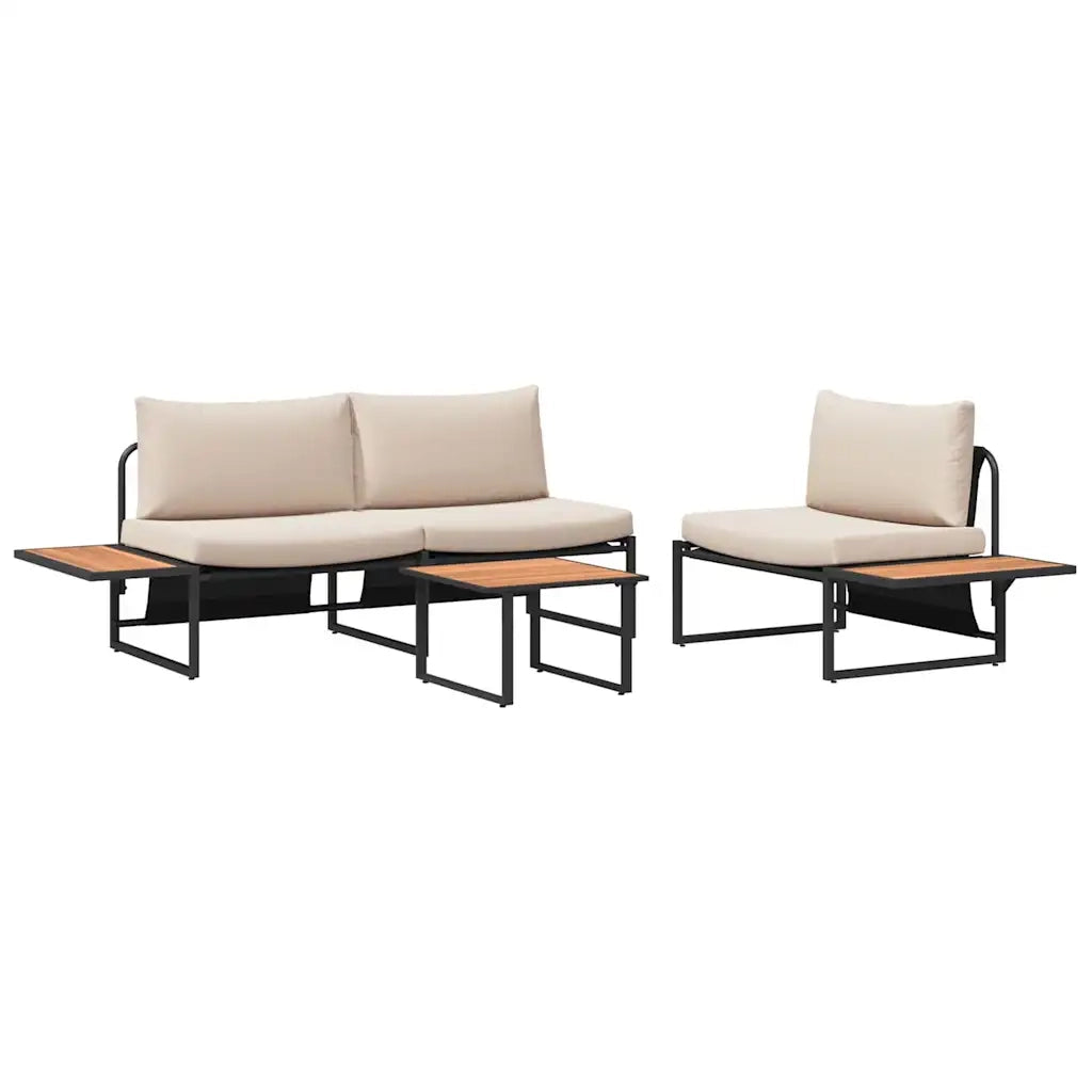 Set da Pranzo per Giardino 3 pz | Set Salotto da Giardino Talpa Acciaio