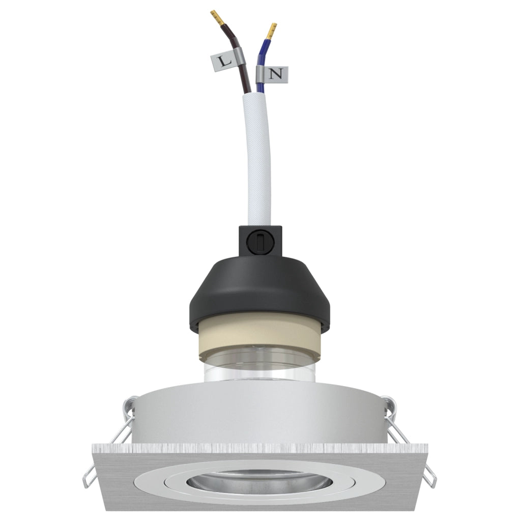 Faretti Incassati 6 pz Quadrati GU10 Argento 91x91 mm
