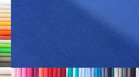 Tessuto a maglia XXL al metro | Doppio: 75 cm largo | Singolo: 150 cm largo | Colore: 40 Blu Reale | 1 m lungo | 96% cotone, 4% elastan | Jersey | 1buy3 | Prezzo base per metro quadrato: € 10,66