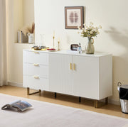 Credenza moderna bianca 160 cm con 2 ante e 3 cassetti