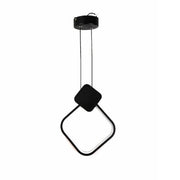 Trade Shop - Lampadario Led Sospensione 12 W Metallo Nero Moderno Luce 3000k 4000k 6500k Lp-02 -