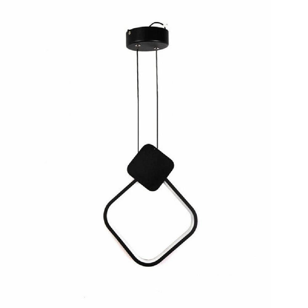 Trade Shop - Lampadario Led Sospensione 12 W Metallo Nero Moderno Luce 3000k 4000k 6500k Lp-02 -