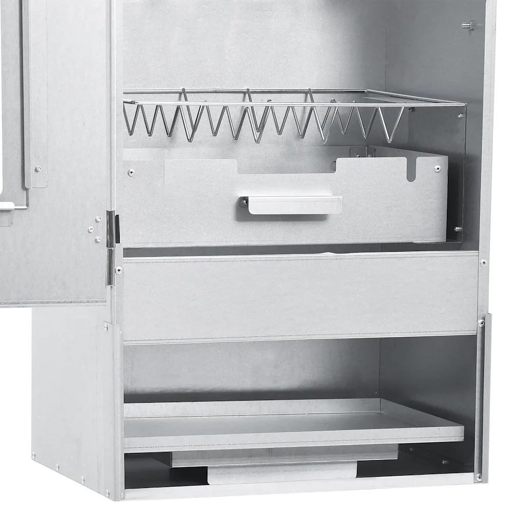 Forno Affumicatore BBQ con Tavolino in Acciaio Zincato 3187616