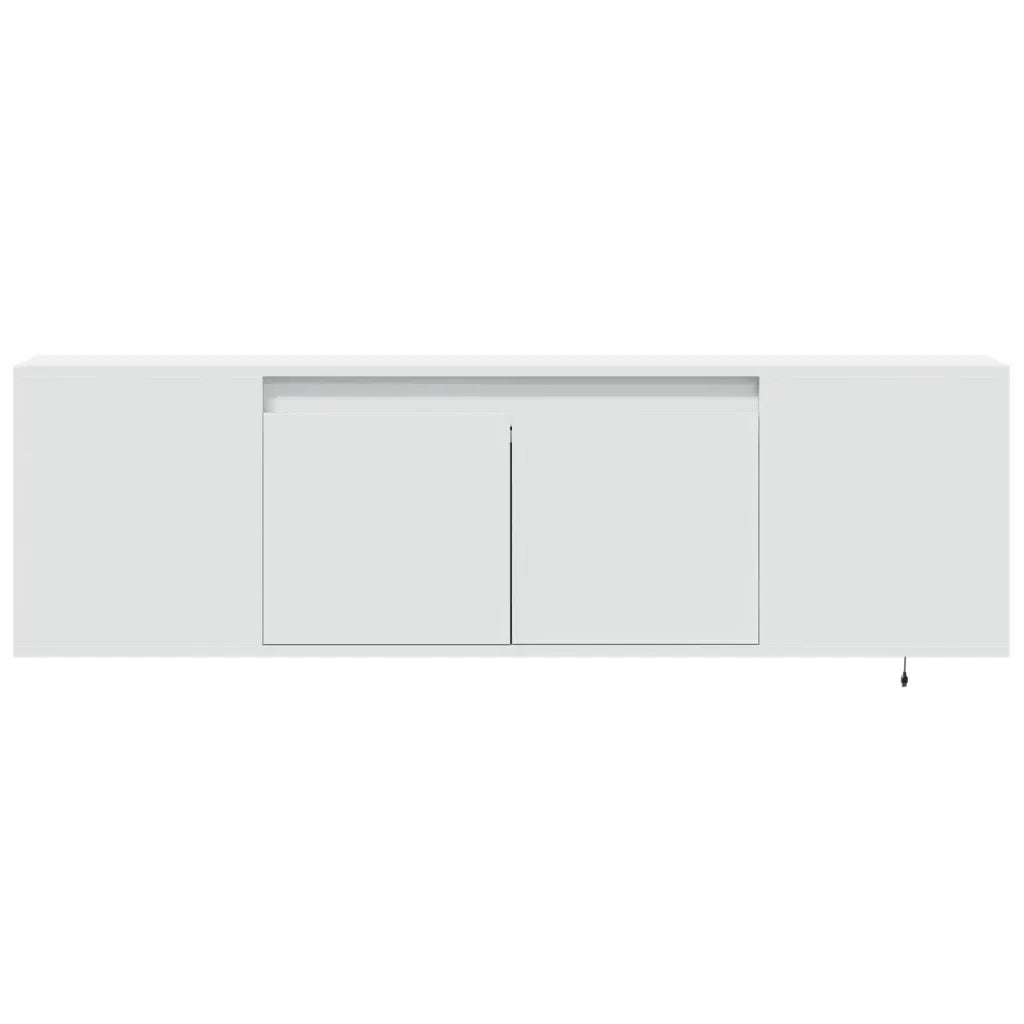 Mobile TV a Parete con Luci LED Bianco 135x31x39,5 cm 852383