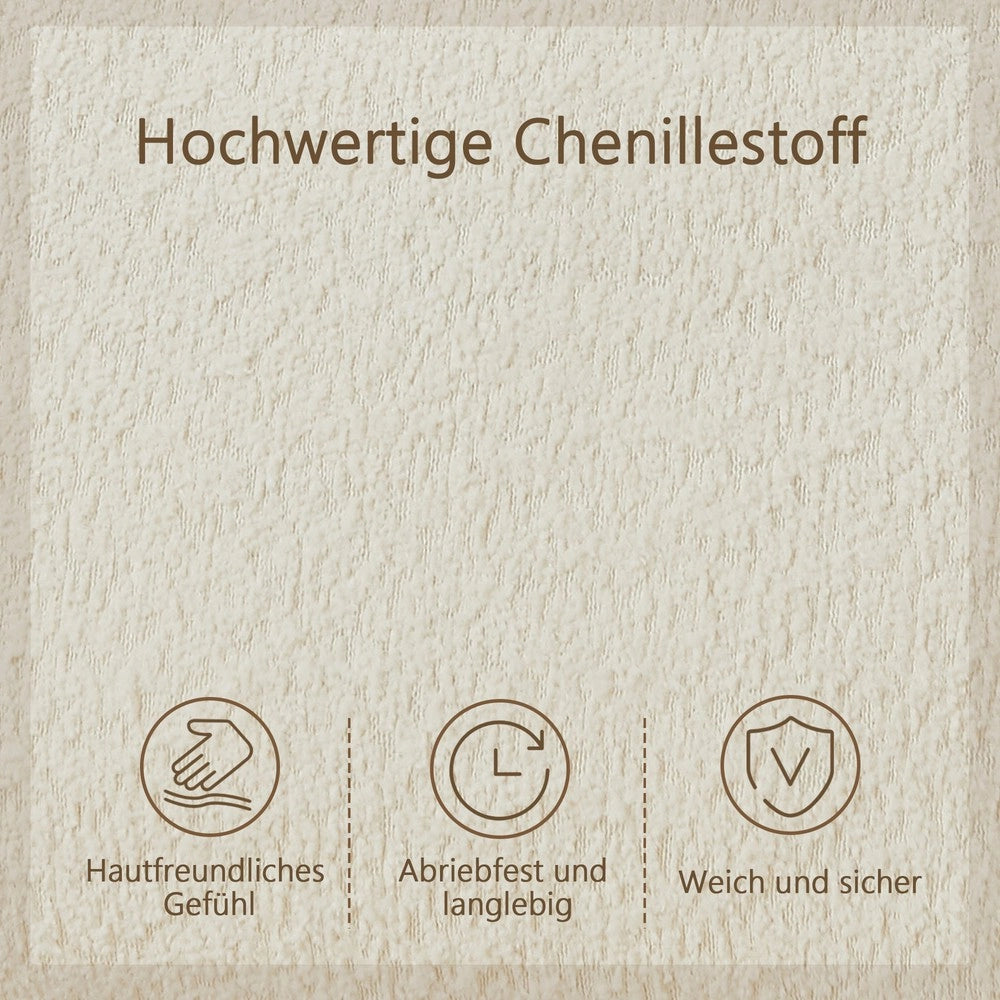 Divano modulare 2 parti ¨C Minimal ¨C crema, tessuto chenille, senza braccioli, cuscini schienale