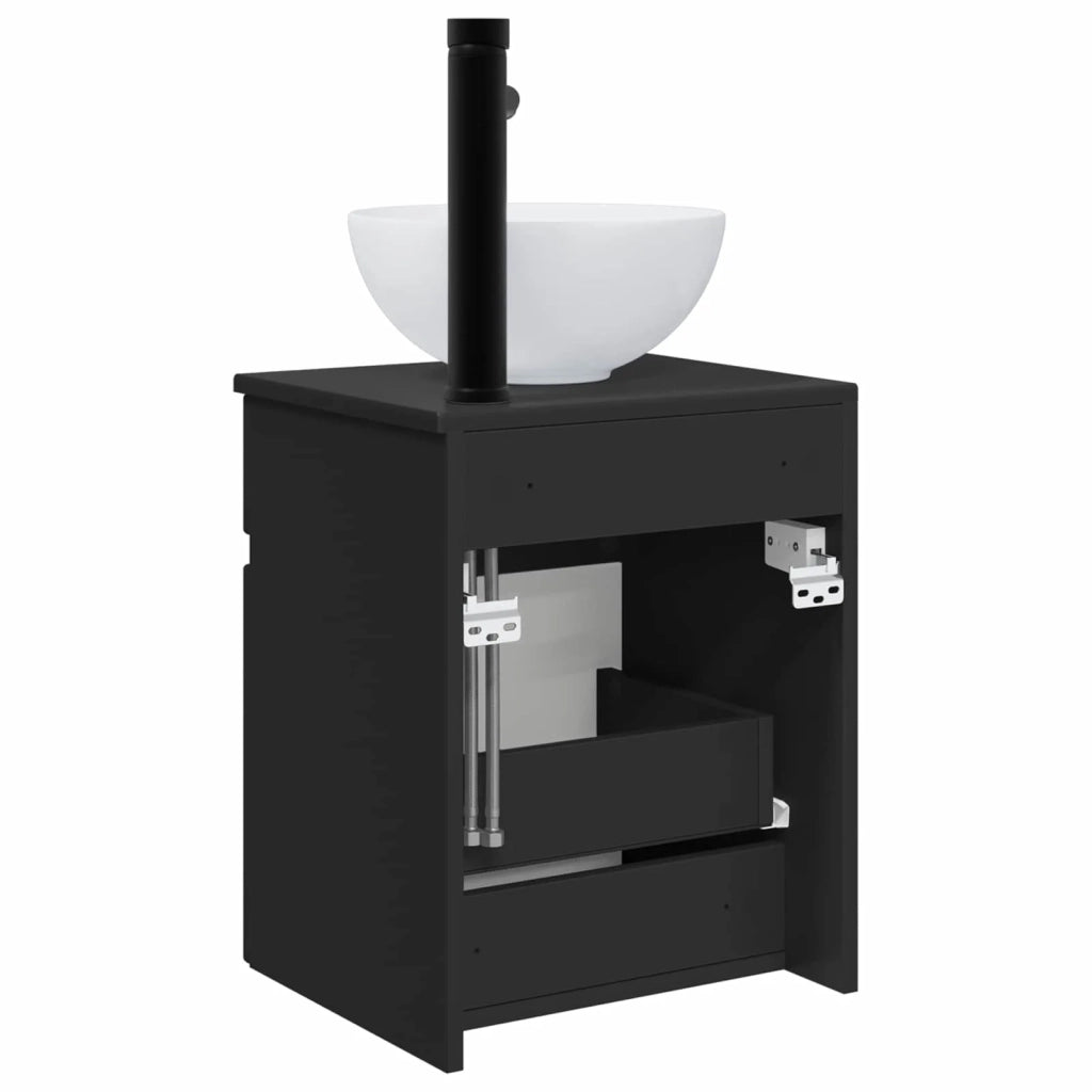 Mobile lavabo da parete Nero 39 x 35 x 63 cm