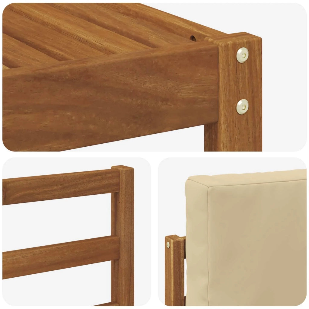 Set di divani da esterno con cuscino 7 pcs Naturale e Beige 3366661