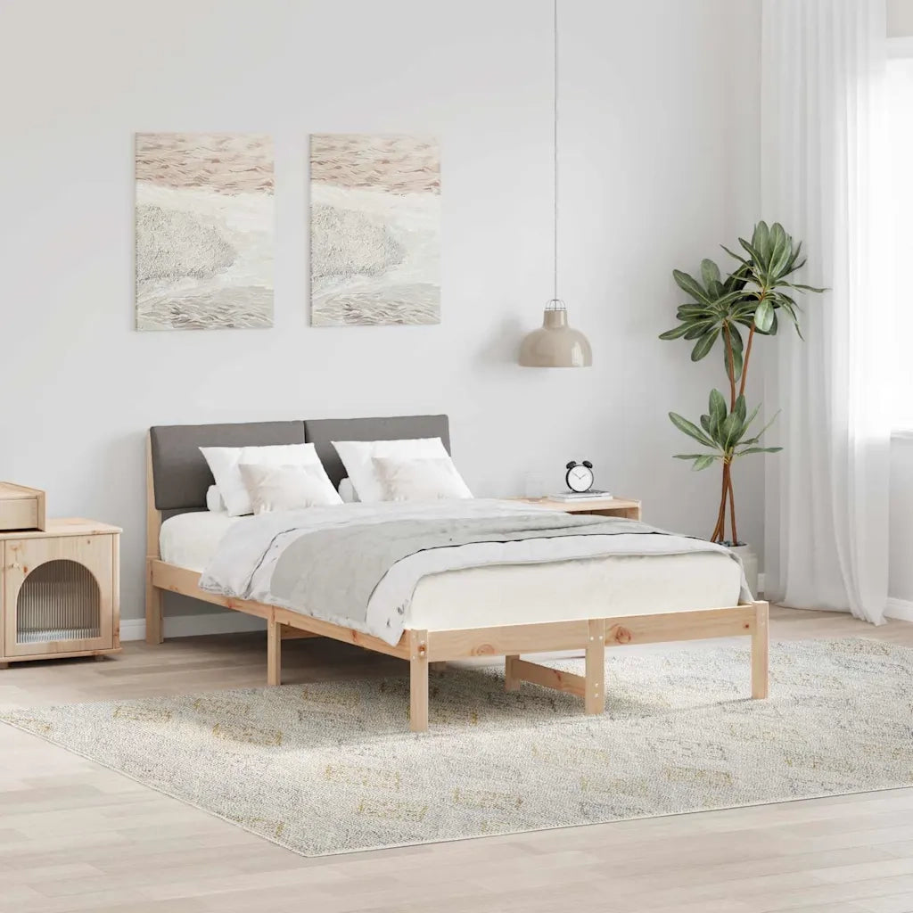 Struttura del Letto con testiera Marrone e taupe 120 x 200 cm
