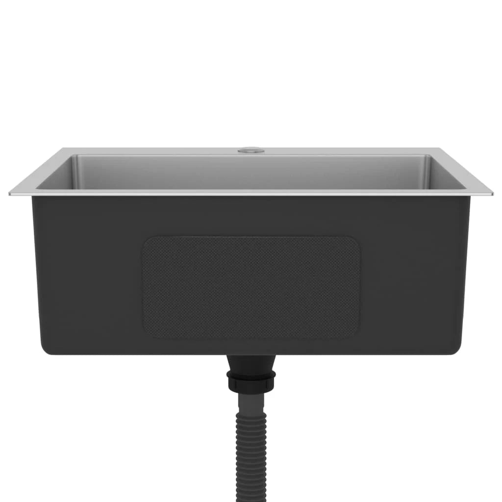 Lavello da cucina fatto a mano 59 x 44 cm acciaio inox argento 02_0002463