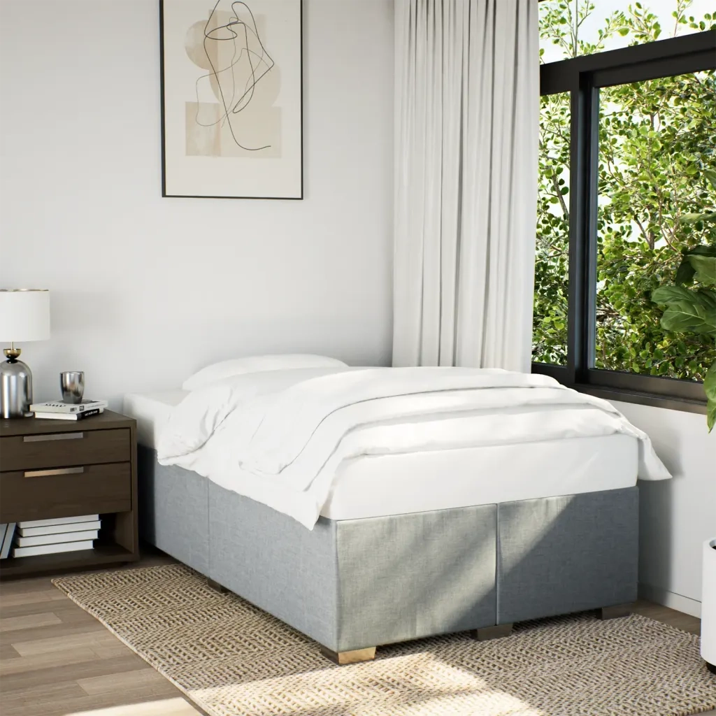 vidaXL Giroletto senza Materasso Grigio Chiaro 120x190 cm in Tessuto