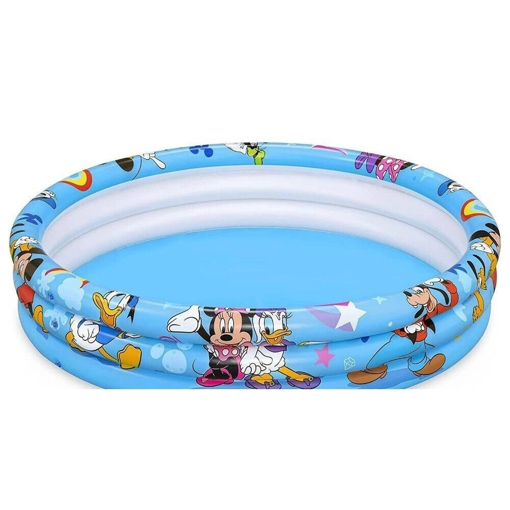 Trade Shop - Piscina Gonfiabile 3 Anelli 122 X 25 Cm Topolino Mickey Mouse Per Bambini 91007 -