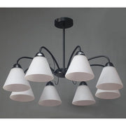 Trade Shop - Lampadario Moderno A 8 Bracci Coppe In Vetro Lampada A Sospensione Luci E27 00859 -