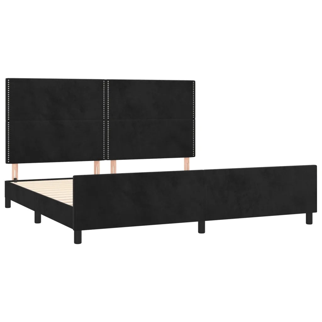 Giroletto senza Materasso Nero 200x200 cm in Velluto
