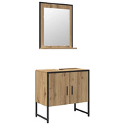 Set di mobili per il Bagno | Armadio da bagno 2 pz Marrone Legno multistrato