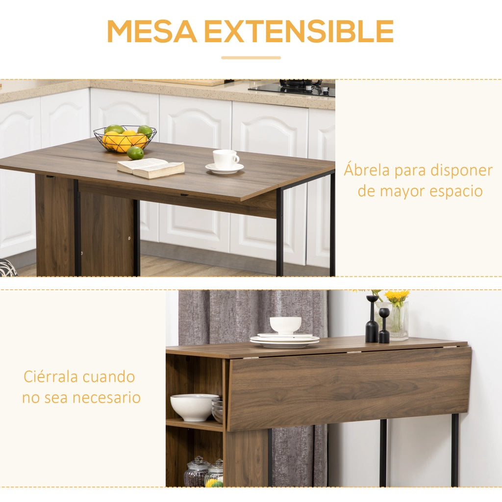 Tavolo da pranzo allungabile con 3 ripiani ¨C Xylo ¨C metallo marrone 120x76x91,4cm
