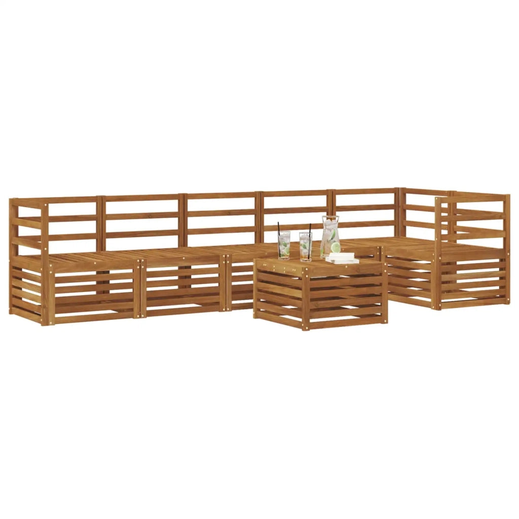 Set divano sezionale 7 pcs Naturale Legno di Acacia Massello 3374909