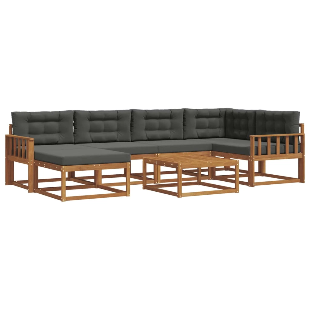Set di divani da esterno con cuscino 7 pcs Naturale e Antracite 3367855