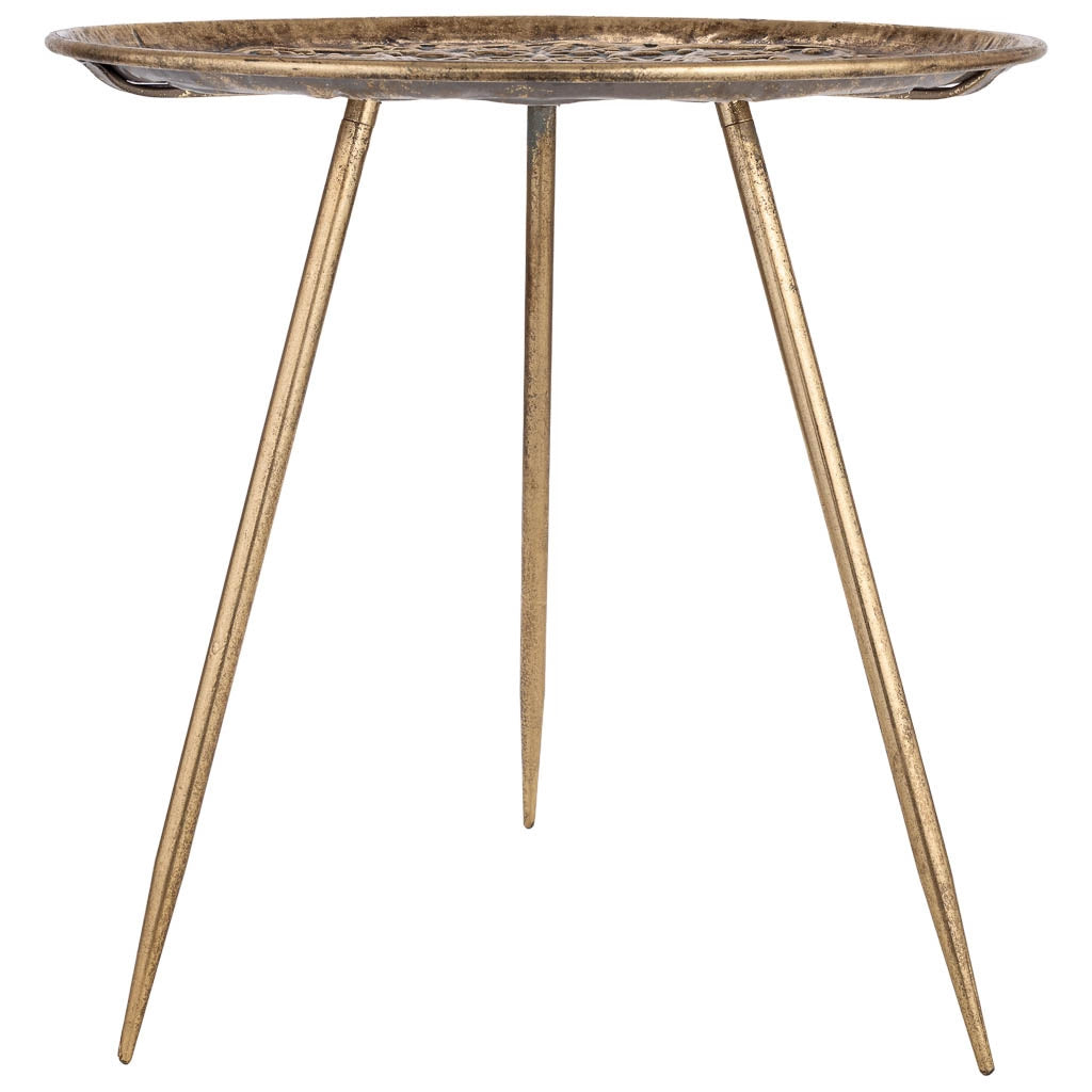 Tavolino da caffè in metallo dorato 49,5x49,5x51h cm