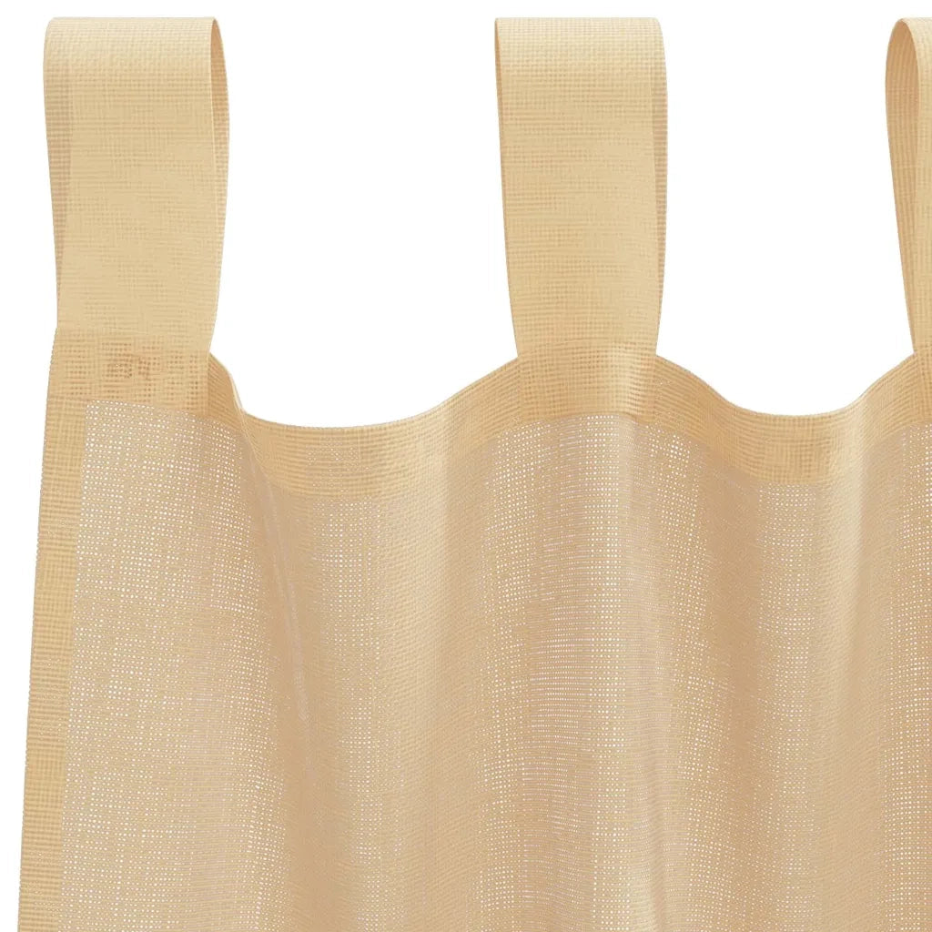 vidaXL Tende in Voile con Passanti 2 pz Sabbia 140x225 cm