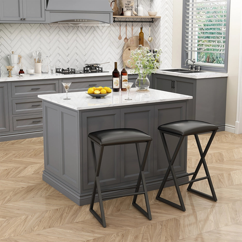 Vicco Set di 2 sgabelli da bar Nero 30 x 40 cm 2 parti