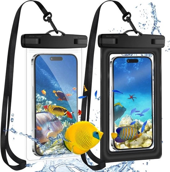 Custodia Premium Acqua-Resistente 2 pezzi | Onderwatertelefoonhoes IPX8 acqua-resistente | Touch compatibile | Custodia acqua-resistente per iPhone, Galaxy, Huawei fino a 6,8 pollici