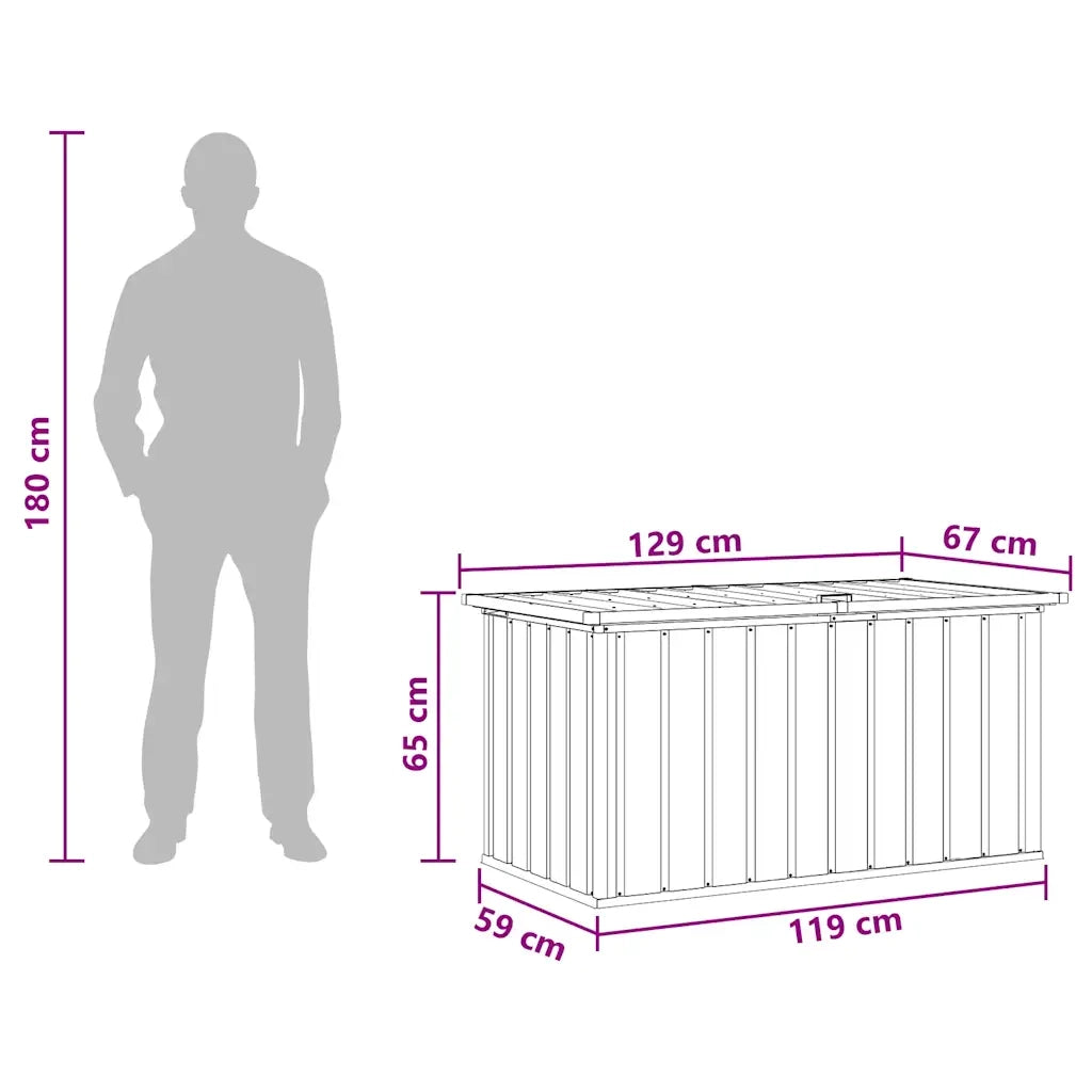 Baule da Giardino Grigio 129x67x65 cm CFW9875808