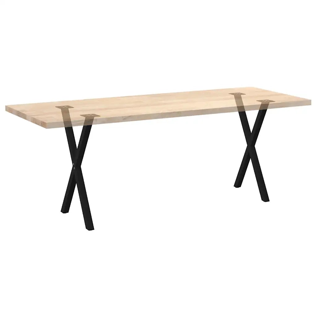 Gambe per tavolo da pranzo a forma di X 2 pz nere 50x(72-73) cm in acciaio