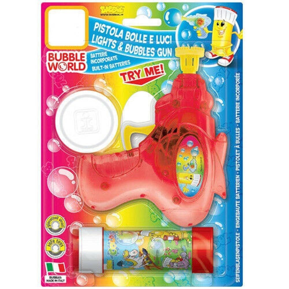 Trade Shop - Pistola Spara Bolle Di Sapone Con Luci E Flacone 60 Ml Made In Italy Giocattoli -
