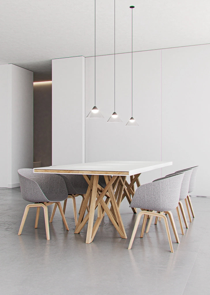 Ark Lampada a Sospensione LED Design Conico 6W 3000K Luce Calda Finitura Bicolore Nero Grigio per Arredo Moderno Casa e Contract Elegante 143