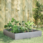 Fioriera Rialzata da Giardino-Vaso da Esterno-Fioriera Elevata 100x100x33,5cm in Acciaio Zincato