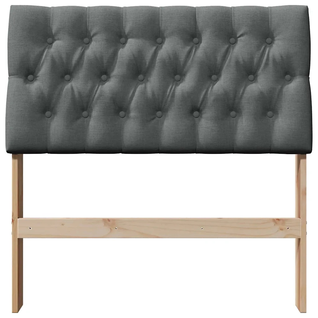 Testiera imbottita Grigio scuro 90 cm Pino massello 879360