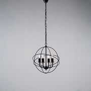 Lampadario a sospensione in ferro Nero Oro quattro luci 39x h42 cm