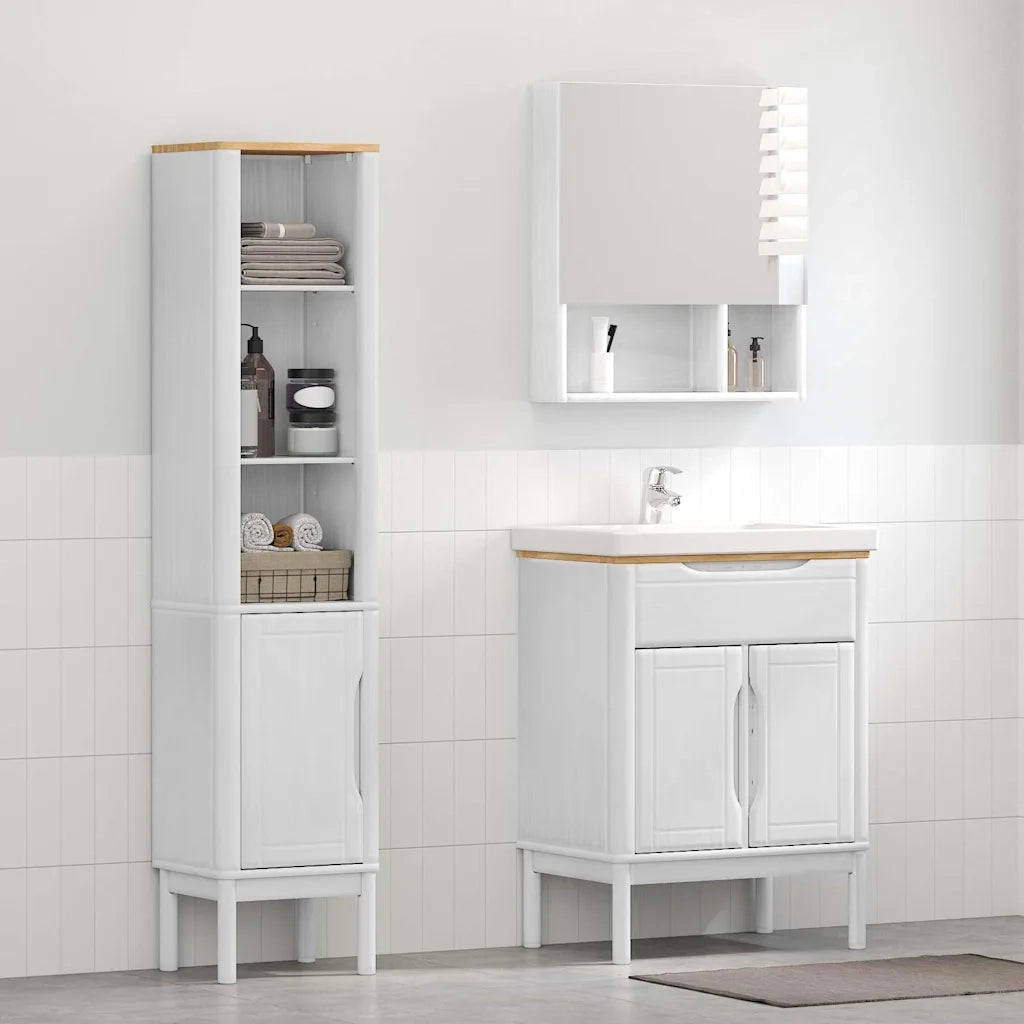 Set di mobili per il bagno con lo scaffale FLORO 2 pcs Bianco 3385882