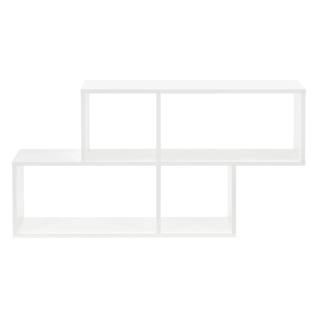 Scaffale sospeso a parete con 4 vani portaoggetti 100 cm bianco 03_0005840