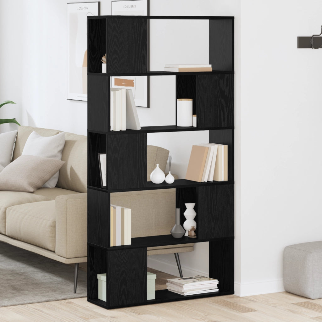 Scaffale Rovere Nero Legno Ingegnerizzato Medio Scaffale