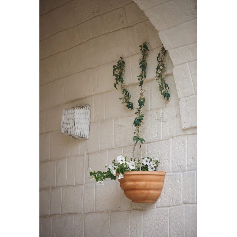 Vaso da parete decorativo classico tradizionale 50x27 H25 in polimero resistente impruneta per piante per giardini e terrazze - Made in Italy